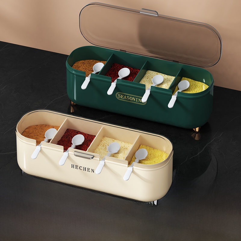 Home Cooking Utensil Set - Kitchen Seasoning Box Set Multi-grid Integrated