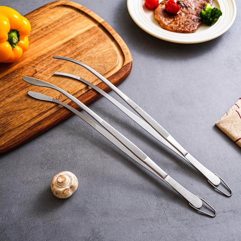 Home Cooking Utensil Set - 2Pcs Stainless Steel Cooking Tweezers Set,