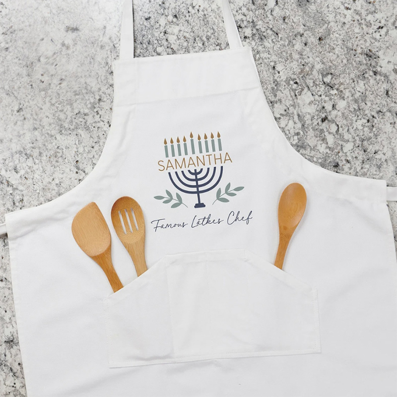 Mom'S Home Cooking - Personalized Custom Menorah cooking white Apron