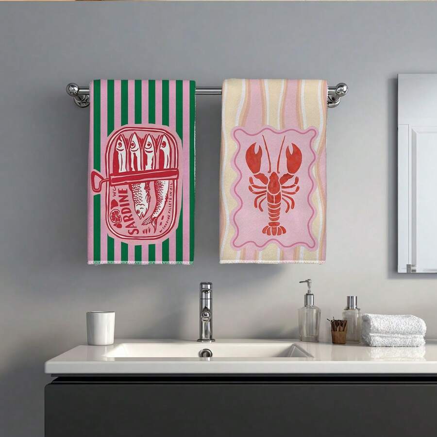 2Pcs, Pink and Green Striped S - огляд і ціна Home Cooking Cookbook