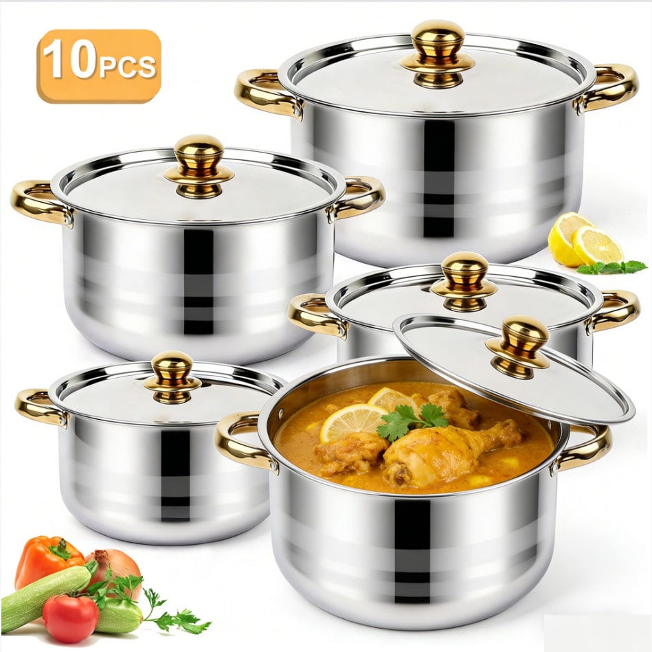 Stainless Steel Pot Set Modern - огляд і ціна Home Cooking Cookbook