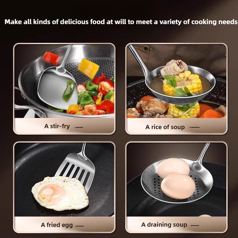 Food Stainless Steel Wok Spatu - огляд і ціна Home Cooking Utensil Set