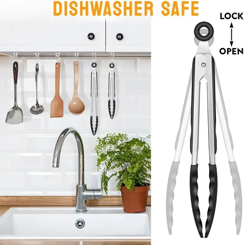 Multi-Size Lock Kitchen Tongs  - огляд і ціна Home Cooking Cookbook